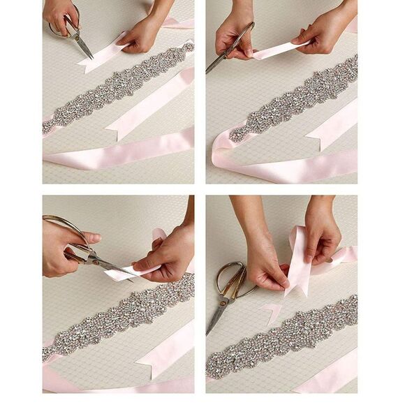 Flower Bridal Belt Rhinestone Wedding Belt Evening Dress Sash Accessories